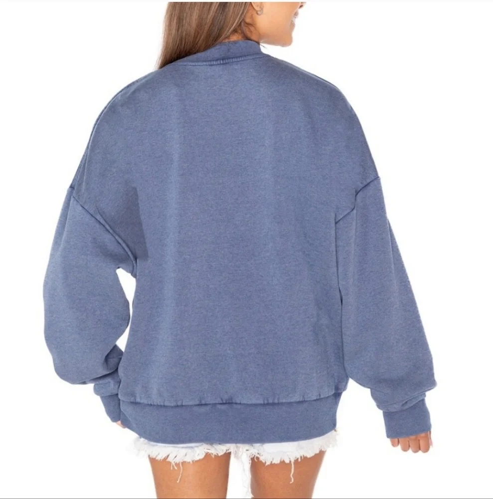 NWT Seatle Seahawks NFL Gameday Couture Navy Vintage Wash Oversized Crewneck - Picture 3 of 5